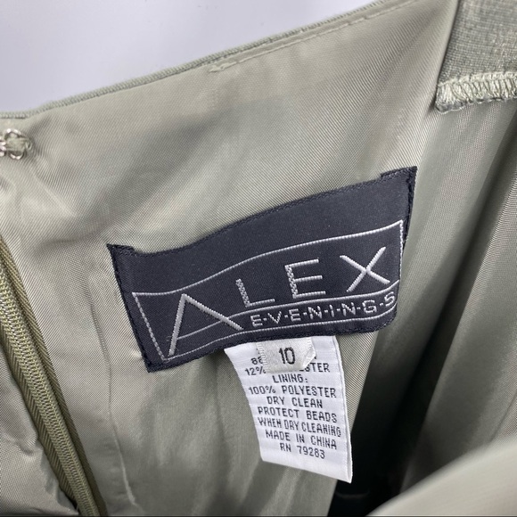 Alex Evenings Beaded Midi Dress Jacket Set Green Size 10 - Picture 15 of 16